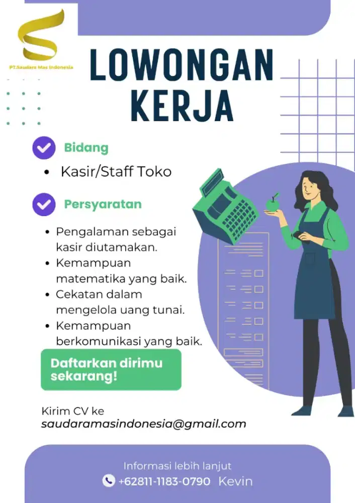 Lowongan kerja loker staff toko kasir