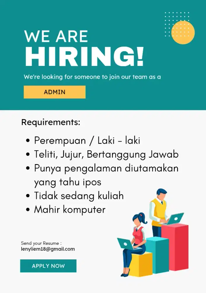 Lowongan kerja Admin