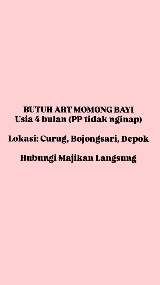 ART MOMONG BAYI - BOJONGSARI DEPOK