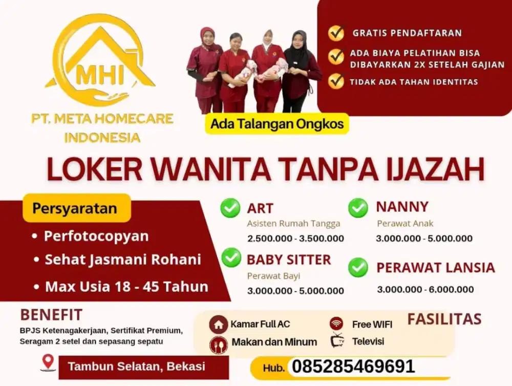 LOKER WANITA TANPA IJAZAH