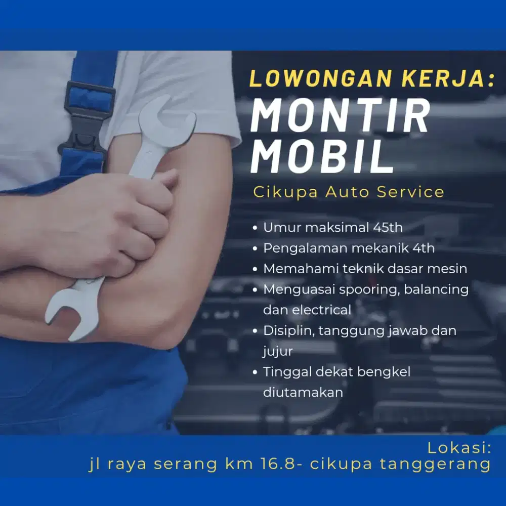 Lowongan Kerja Montir Mobil