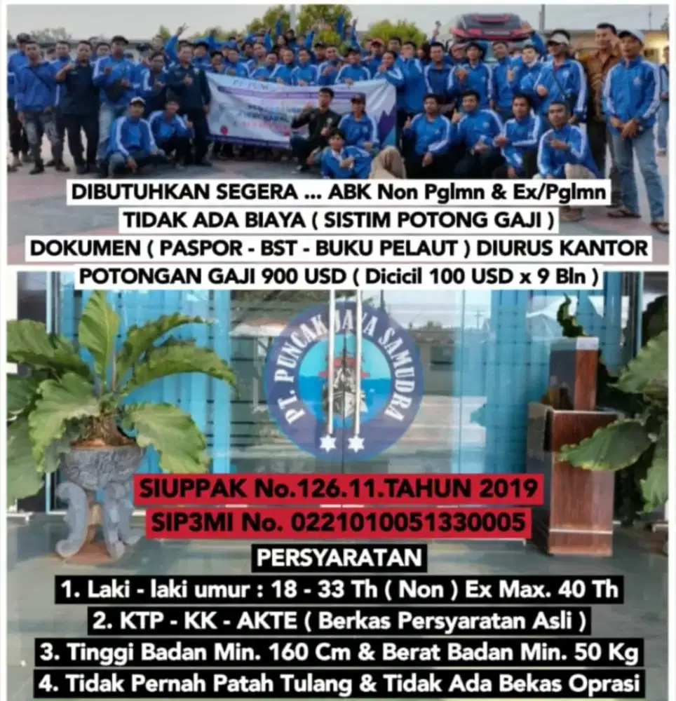 Kerja Kapal Kontrak Resmi – Siap Dilatih & Berangkat