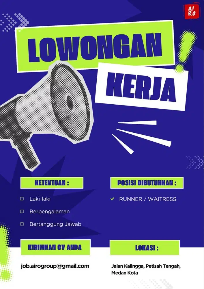 Dibutuhkan Segera Runner/Waitress