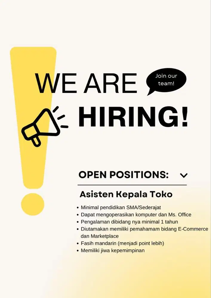 Asisten Kepala Toko