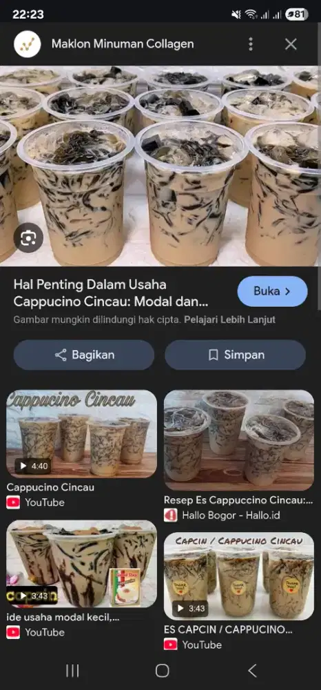 Cari karyawan capucino cincau dan cilor (baru mau buka)