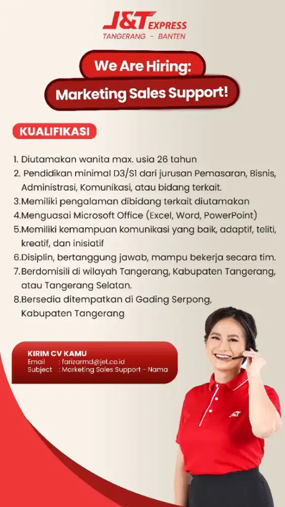 Admin marketing J&T Banten