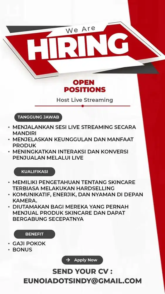 MENCARI CO-HOST LIVE TIKTOK BEAUTY!