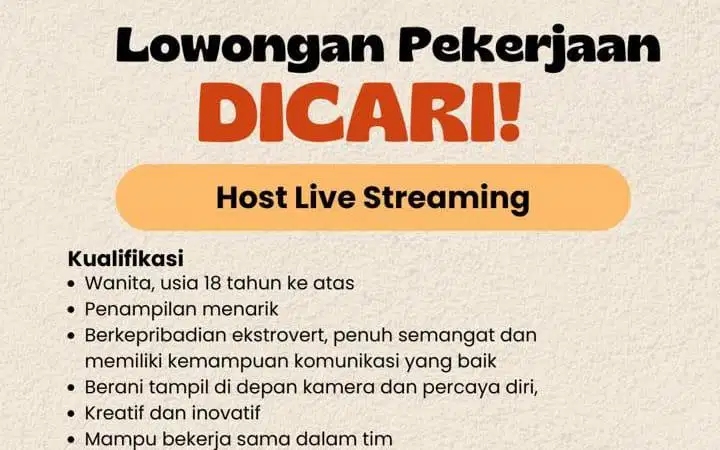 Lowongan Kerja Host Live