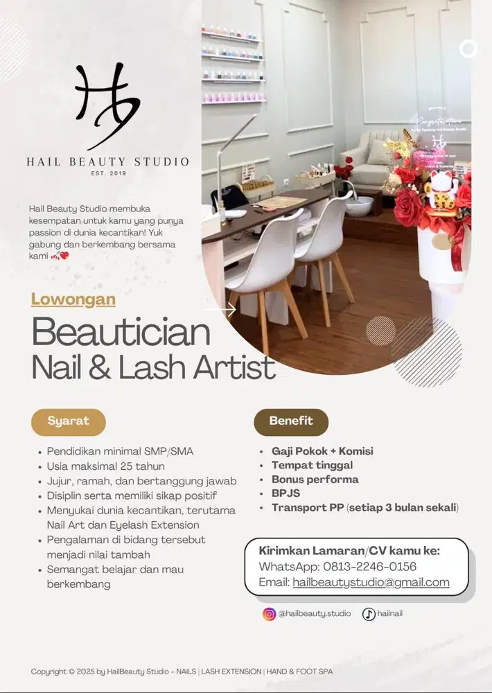 Dicari Staff Nail Art dan Eyelash di Bandung - Lowongan Baru