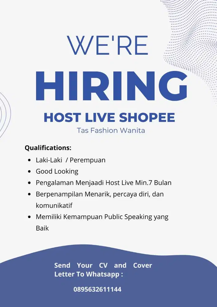 Lowongan host live shopee