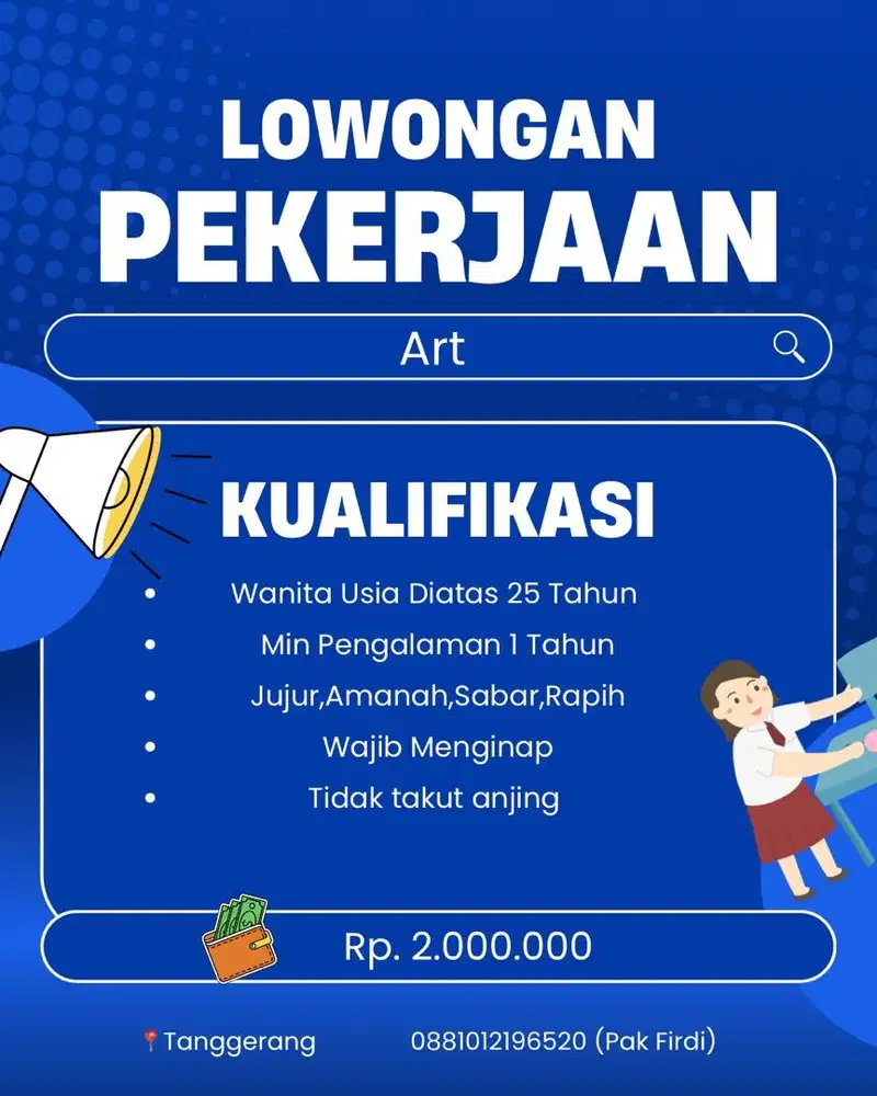 Lowongan Pekerjaan IRT