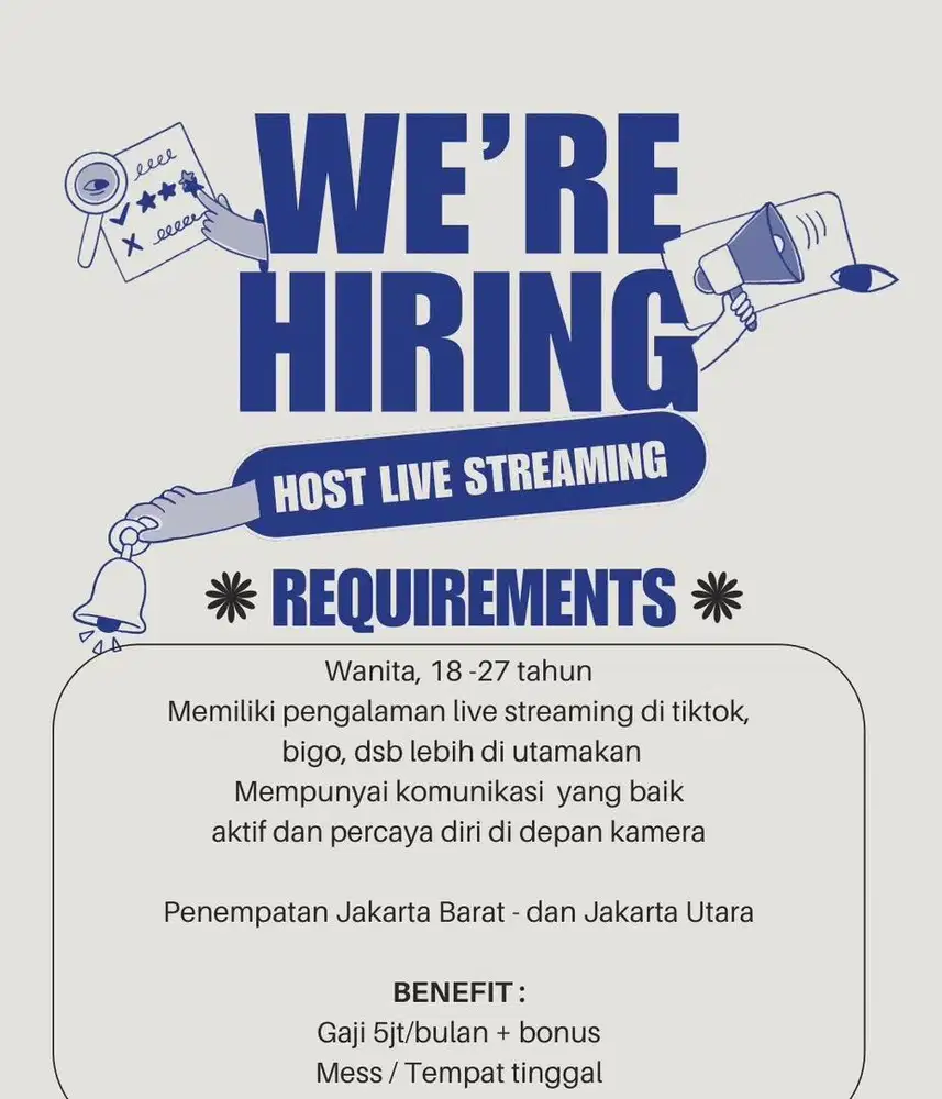 Lowongan kerja host live stream