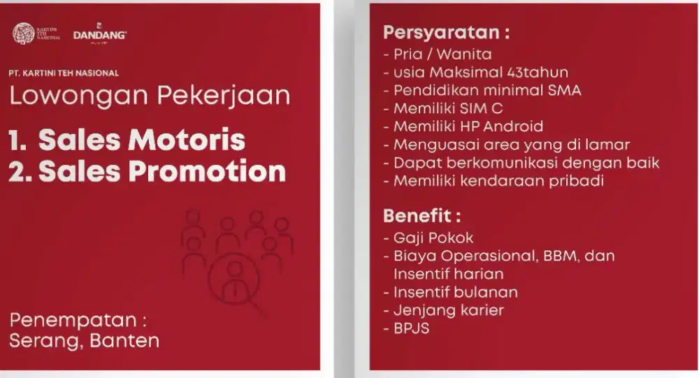 LOWONGAN KERJA SALES MOTORIS & SPG