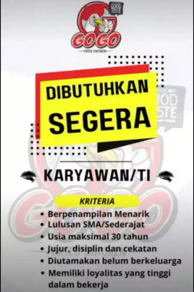 Dibutuhkan segera