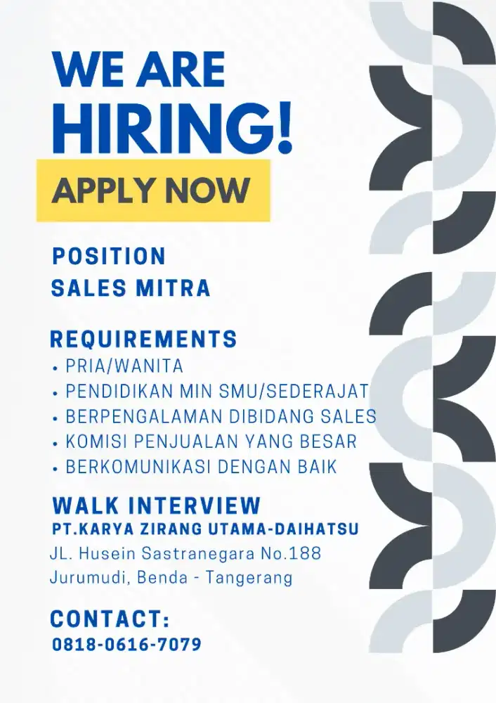 LOWONGAN KERJA SALESMAN/SALES GIRL