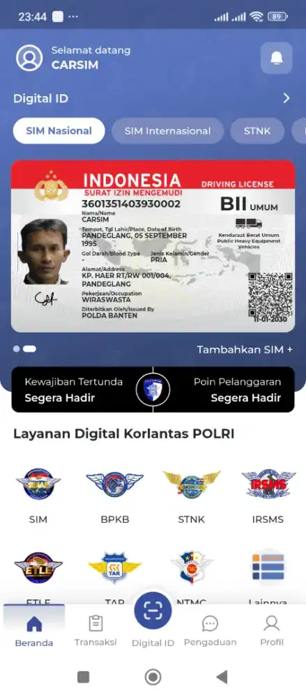 Saya sedang mencari pekerjaan sebagai supir