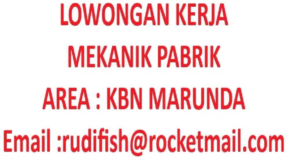 LOWONGAN MEKANIK