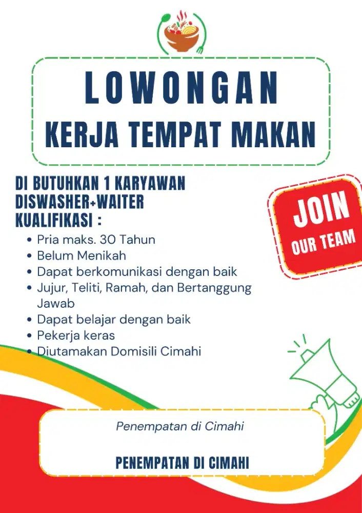 DICARI KARYAWAN UNTUK DI RUMAH MAKAN SEBLAK & INDOMIE