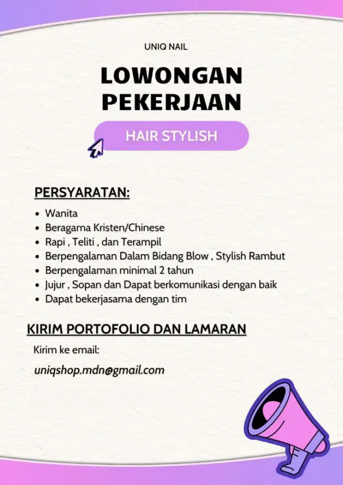 LOWONGAN PEKERJAAN SALON