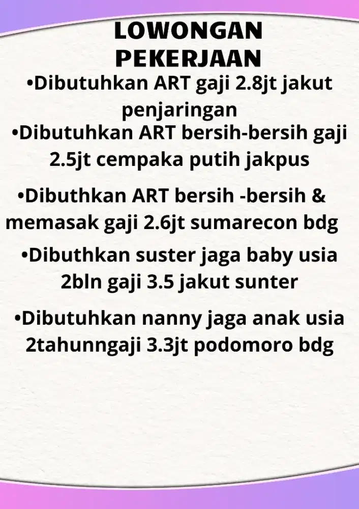 Loker wanita gratis