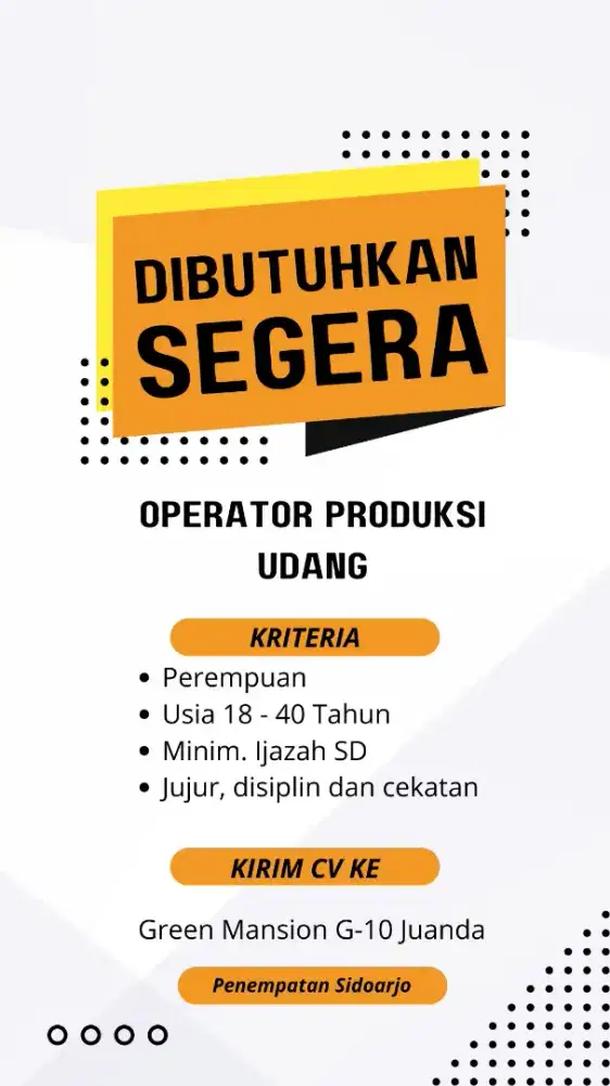 Lowongan kerja produksi