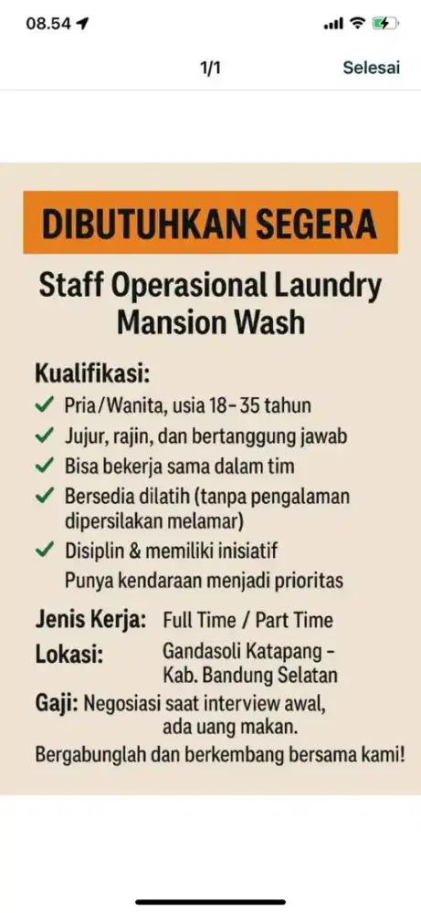 Oprasional Laundry