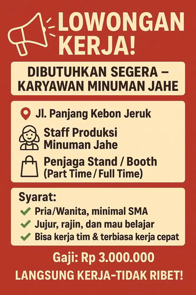 Produksi Wedan jahe dan jualan