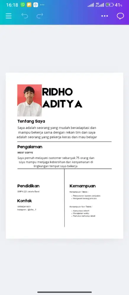 info kerja daerah jakarta barat