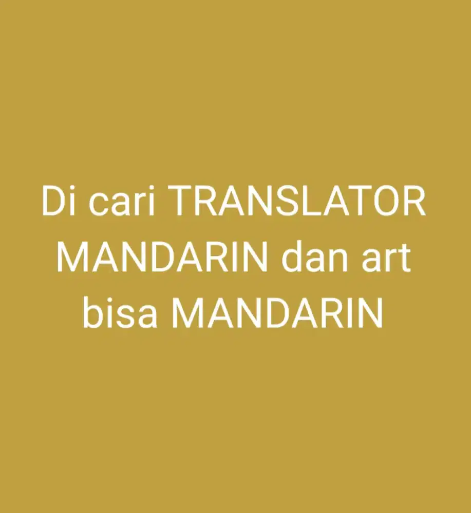 Translator MANDARIN dan art bisa MANDARIN
