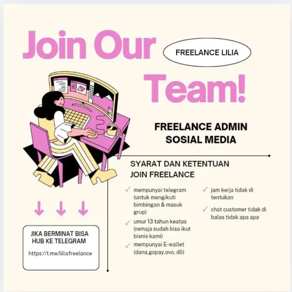 lagi butuh orang yang mau amanah join freelance