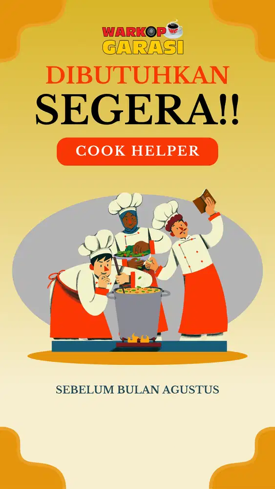 Cook Helper Warkop Garasi