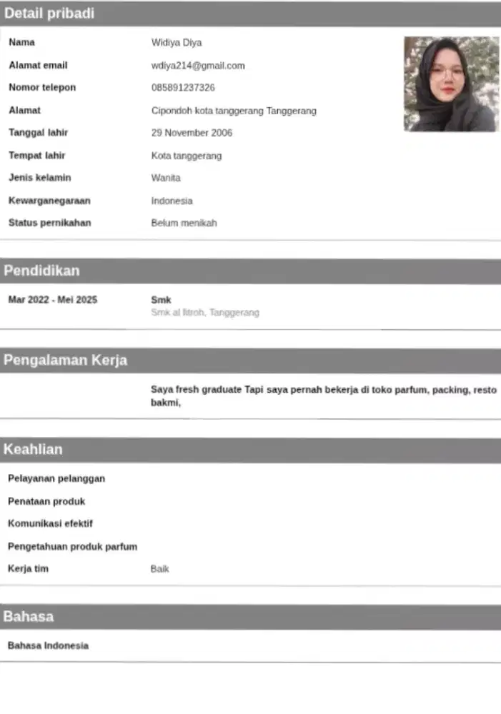 Saya mencari pekerjaan