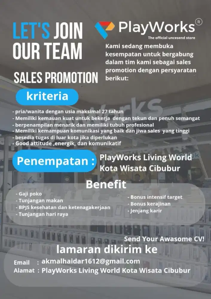 Dibutuhkan segera, bagi yang punya mental kuat dan keinginan tinggi