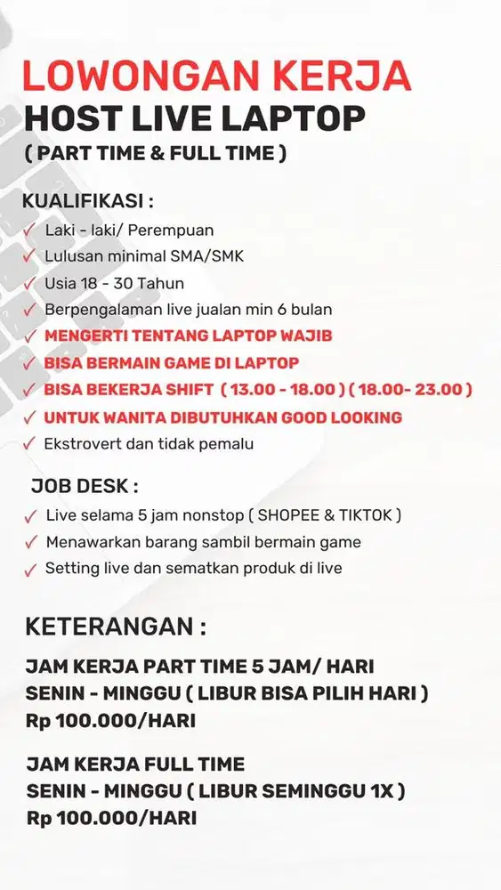 HOST LIVE LAPTOP