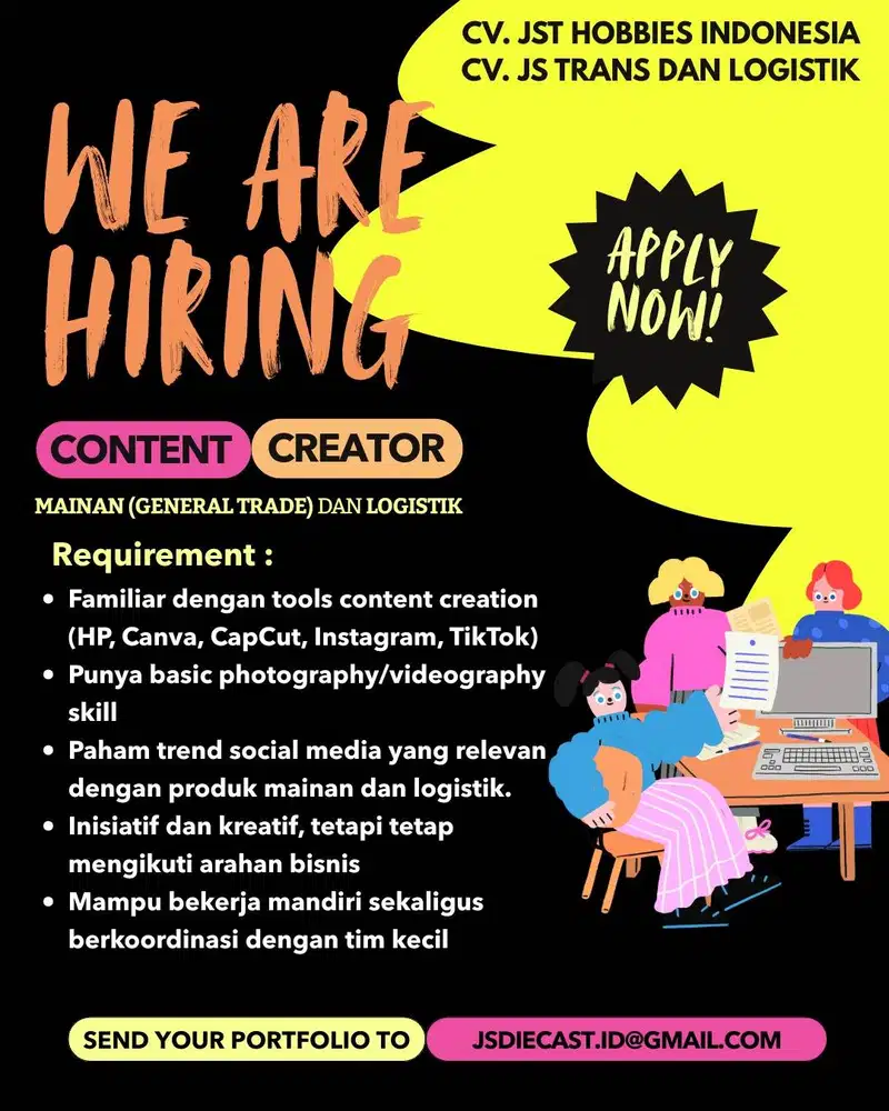 Content Creator In-House – Mainan (General Trade)