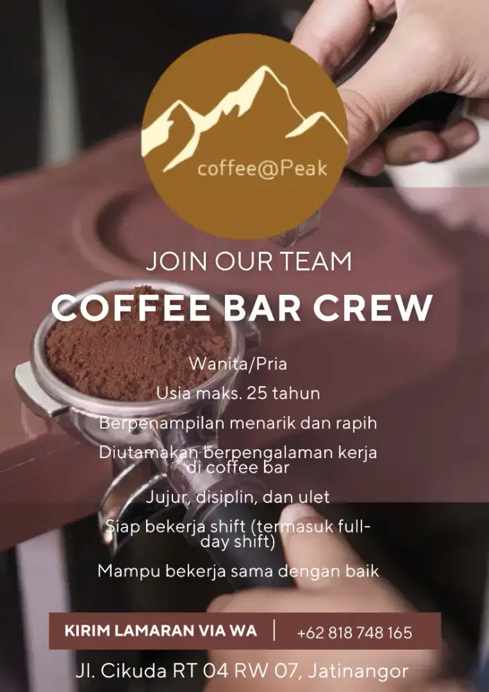 Lowongan untuk coffee bar crew