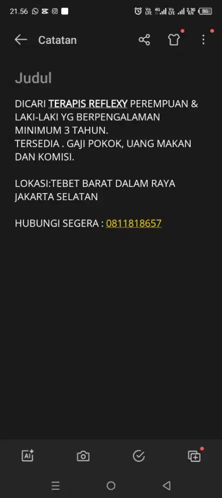 DICARI TRAPIS REFLEXOLOGY LAKI-LAKI