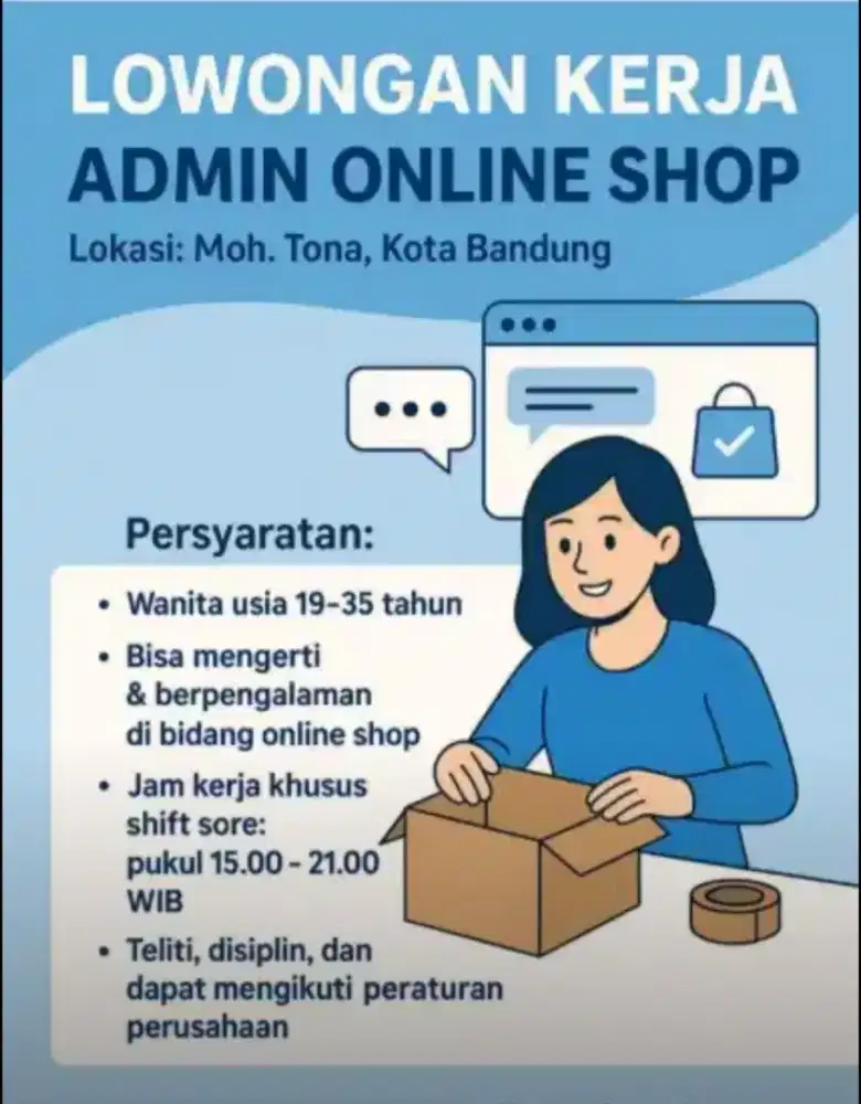 lowongan kerja admin online shop