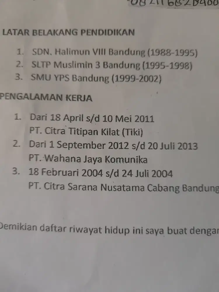 Malam saya lagi mencari pekerjaan