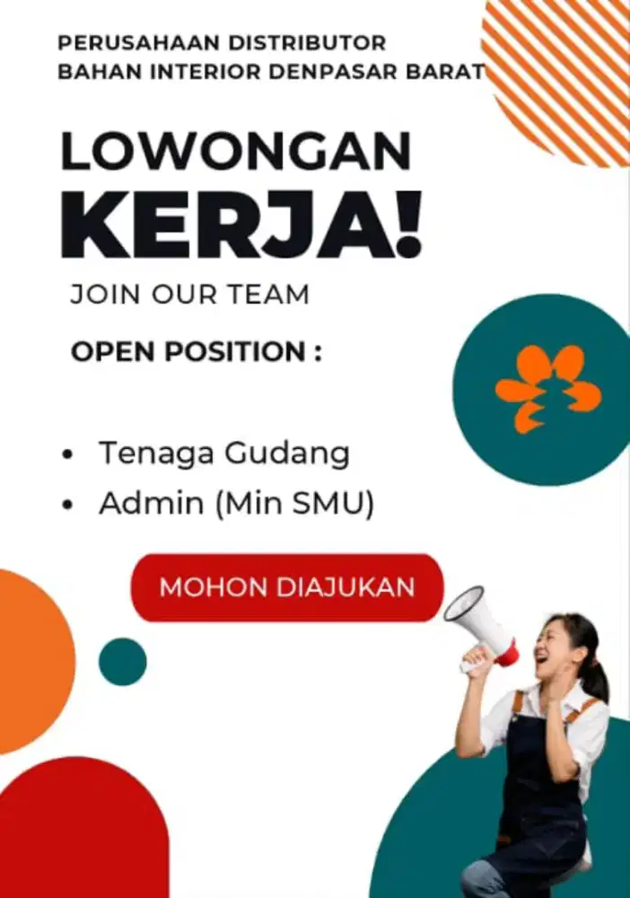 Lowongan Kerja Admin dan Helper
