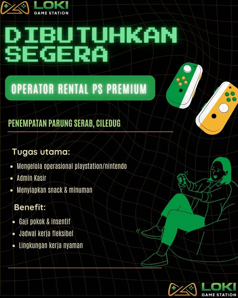 Lowongan Kerja Rental PS Premium di Ciledug
