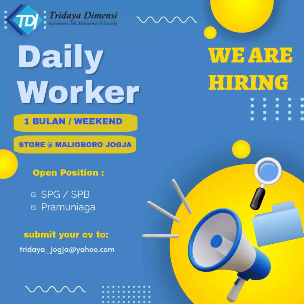 Daily Worker di Malioboro Yogyakarta Event 1 Bulan & Event Weekend