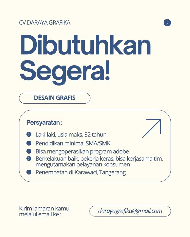 LOWONGAN DESAIN GRAFIS PERCETAKAN TANGERANG