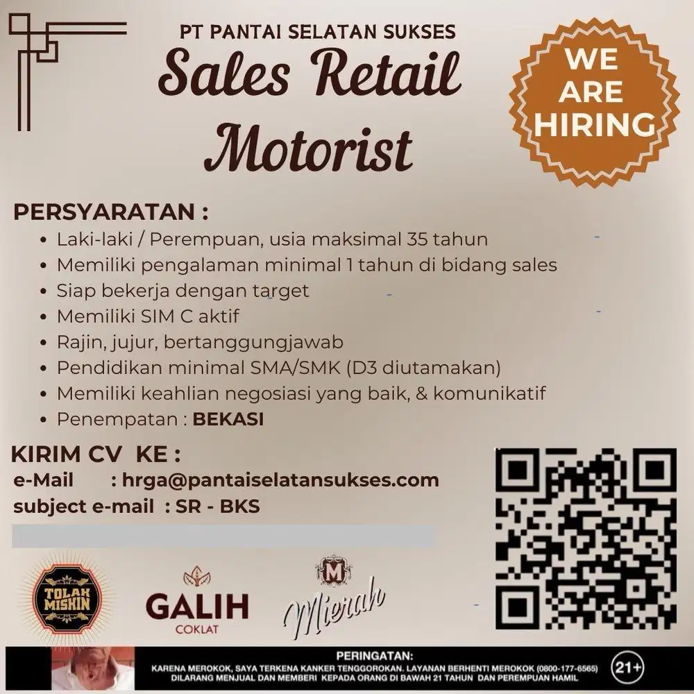 Lowongan Kerja Sales Motoris