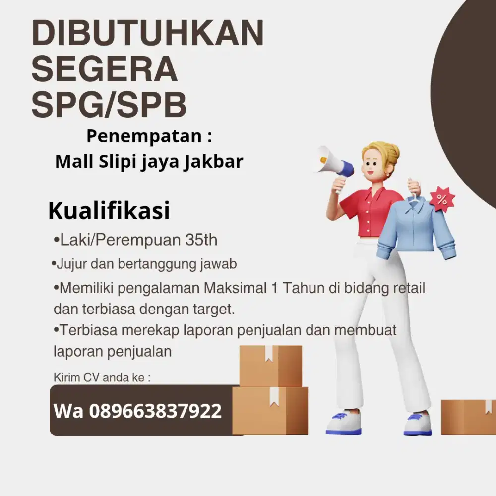 Dibutuhkan Segera SPG
