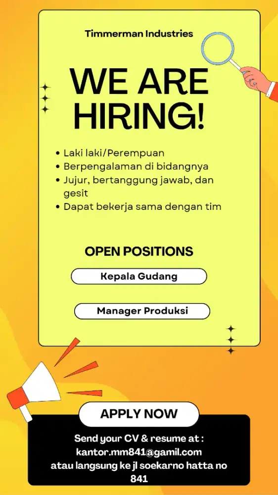 Kepala gudang & Manager prabik