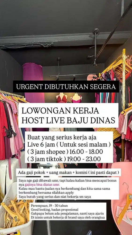 HOST LIVE BAJU TIDUR