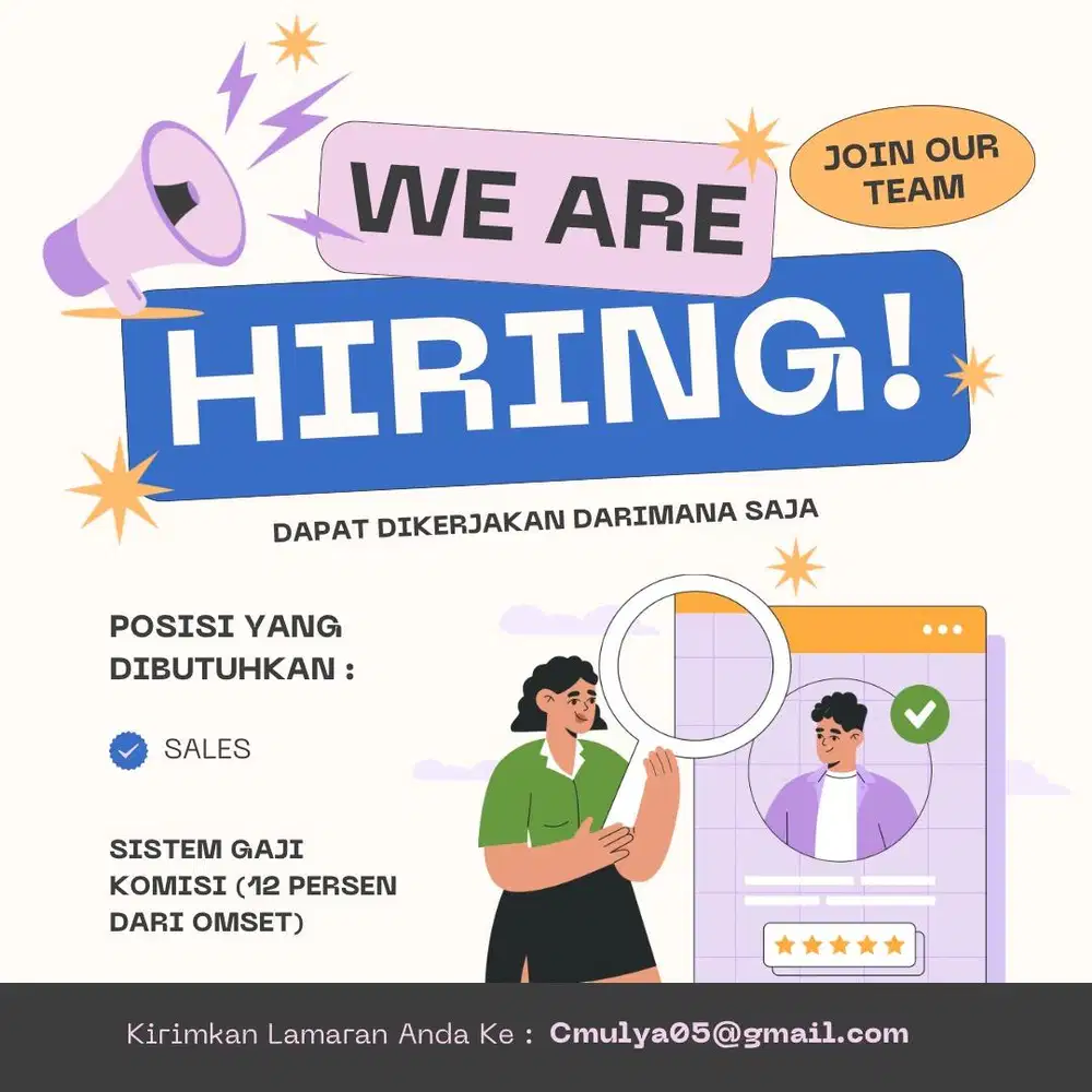 DICARI SALES BRAND BAJU SISTEM GAJI KOMISI