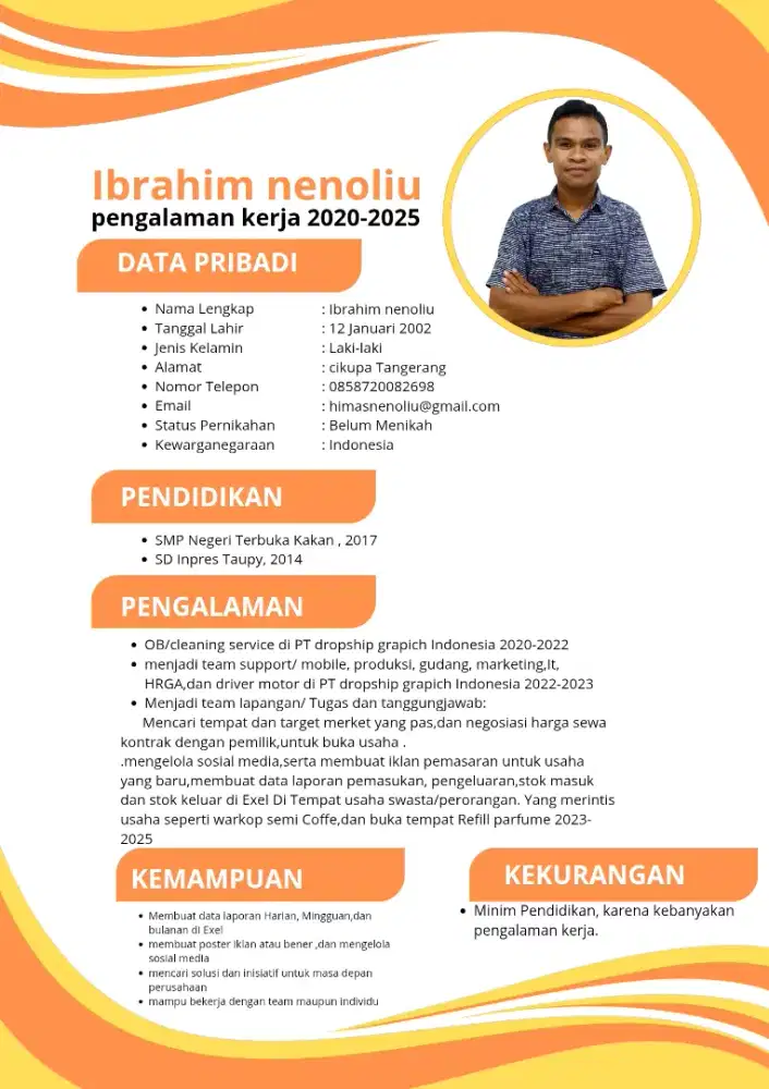 Cari kerja apa apa aja yang penting ada.