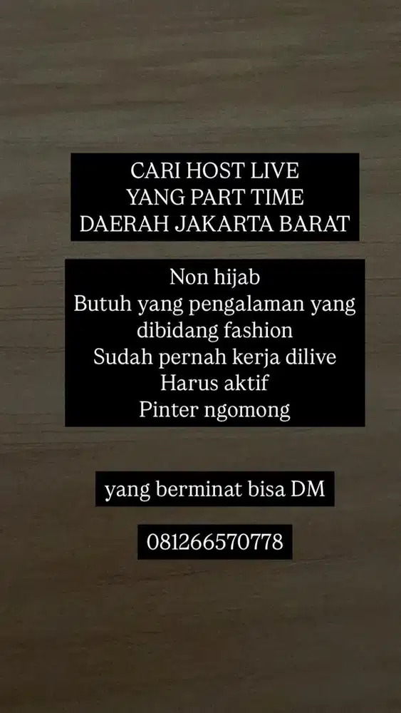 Host live fashion